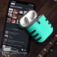 thumbnail image 4 of Case for Airpods, Aqua Mint Duo-Shield Rugged Hybrid Cover [Polycarbonate and TPU Rubber] with Carabiner Keychain Clip for Apple Airpods Console, 4 of 6