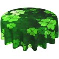 thumbnail image 1 of Saint Patricks Day Tablecloth 60 Inch Round Wrinkle Free Green Clover Shamrock Table Cloth Suitable for Kitchen Decorantion/Indoor and Outdoor Dining Table/Party/Picnic, 1 of 6