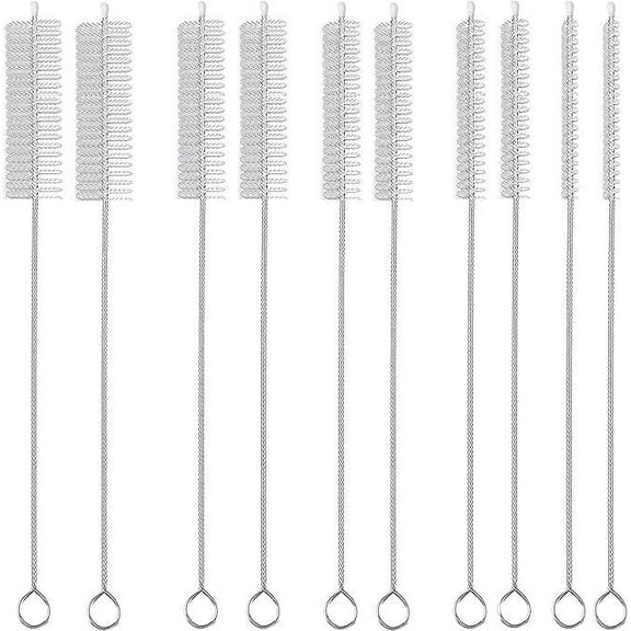 Straw Cleaner Brush Extra Long 12 inch, 10 PCS Straw Cleaner Brush Bristles Diameter (6/8/10/12/15mm) for Cleaning Straws, Pipe, Sippy Cup and Bottle