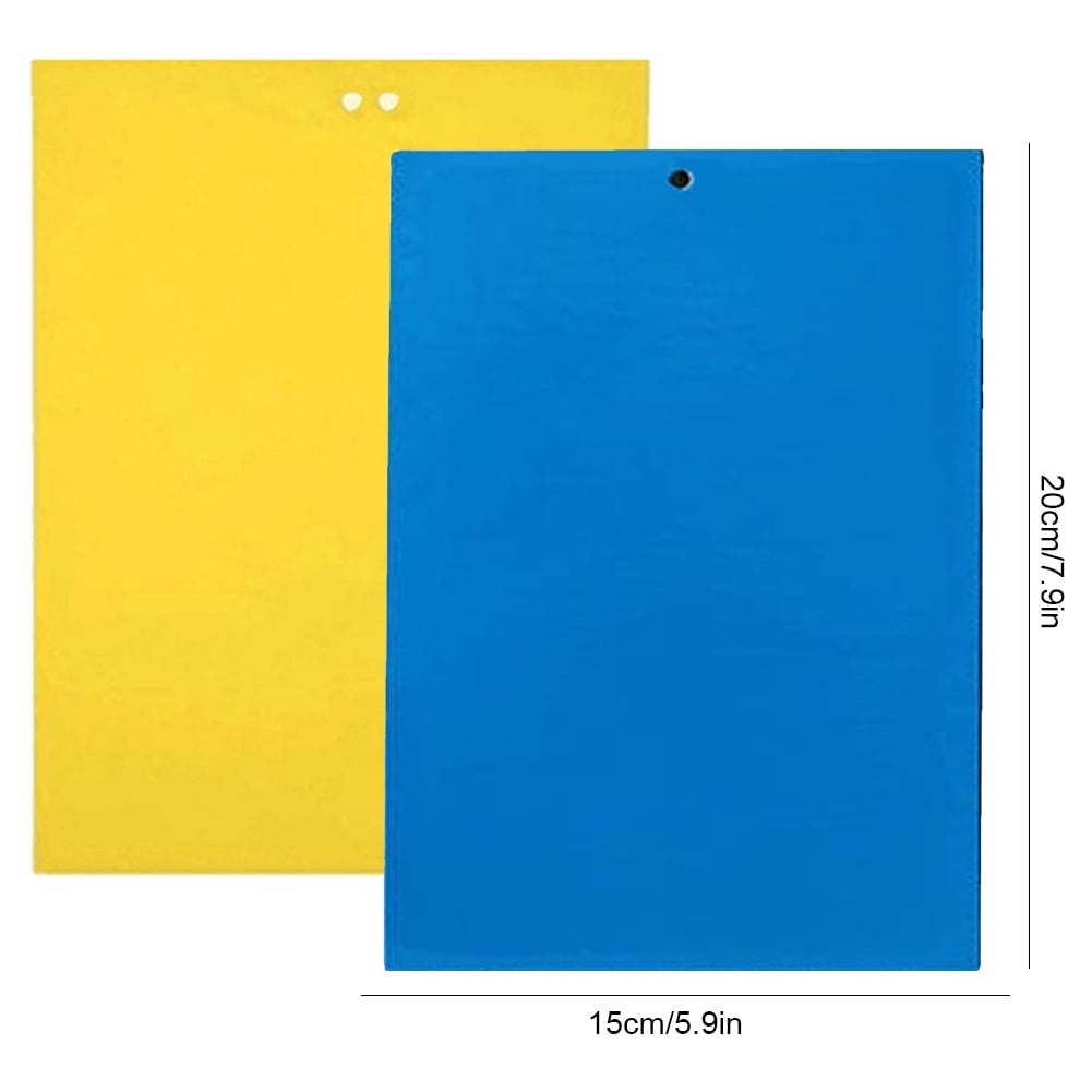 YiaNXan 100 Pack Dual-Sided Sticky Traps for Plant, Sticky Board Catching for Flying Plant Insect Indoor Outdoor, 5.9x7.87inch