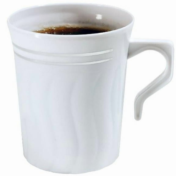 White & Silver 8 Oz. Coffee Mug