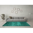 thumbnail image 3 of Ahgly Company Machine Washable Indoor Rectangle Oriental Turquoise Blue Industrial Area Rugs, 4' x 6', 3 of 4