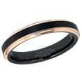 thumbnail image 2 of 2-Tone Tungsten Wedding Ring - Band for Mens & Womens- 4mm Stepped Edge Tungsten Ring - 2-Tone Black & Rose Gold Tungsten Band, 2 of 3