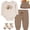 Brown My First Thanksgiving, variant on Infant Boy Halloween Outfit Set with Bodysuit, Pants, Hat & Socks (Grey Boo Ghost Pumpkin, 6 months)