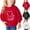 Red, variant on Nrmvnmi Fall And Winter Graphic Print Long Sleeve Sweater Crew Neck Loose And Comfortable Pullover For Middle Big Girls Boys