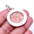 thumbnail image 2 of Golden Sunstone -Madagascar 925 Silver Plated Bali Pendant 1.56", Orange Golden Sunstone Pendant P_8032_327_7, 2 of 2