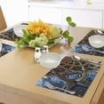 thumbnail image 4 of Ambesonne Fractal Place Mats Set of 4, Retro Motif, Standard Size, Brown Blue, 4 of 6