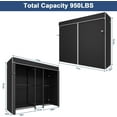 thumbnail image 2 of E12C Heavy Duty Closet Organizer System，Freestanding Clothing Rack, Adjustable Garment Rack 71" W x 16" D x 76.5" H Holds 960 lbs, Black Rack with Black Dustproof Cover, 2 of 6