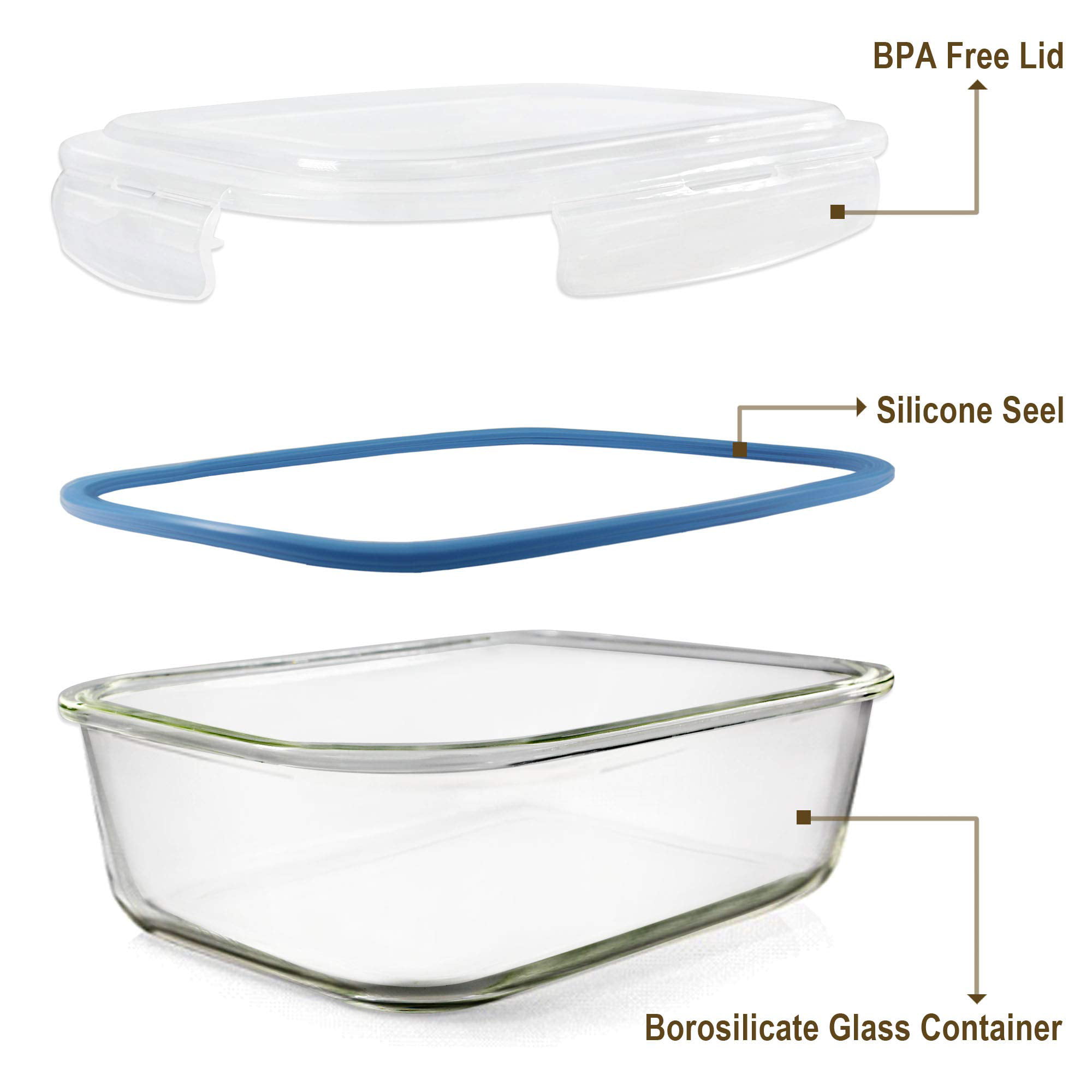 6500ML Extra Large Glass Container With Locking Lid and Handle
