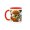 Red/White, variant on 3drose, Geometric Shapes Pattern Red White Black Background, 11oz Magic Transforming Mug