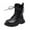 Black, variant on BOBOGOJP Girls Boys Combat Ankle Boots Warm Winter Boots Side Zipper Shoes with Lace Up for Toddler/Little Kid/Big Kid Black for Size 2