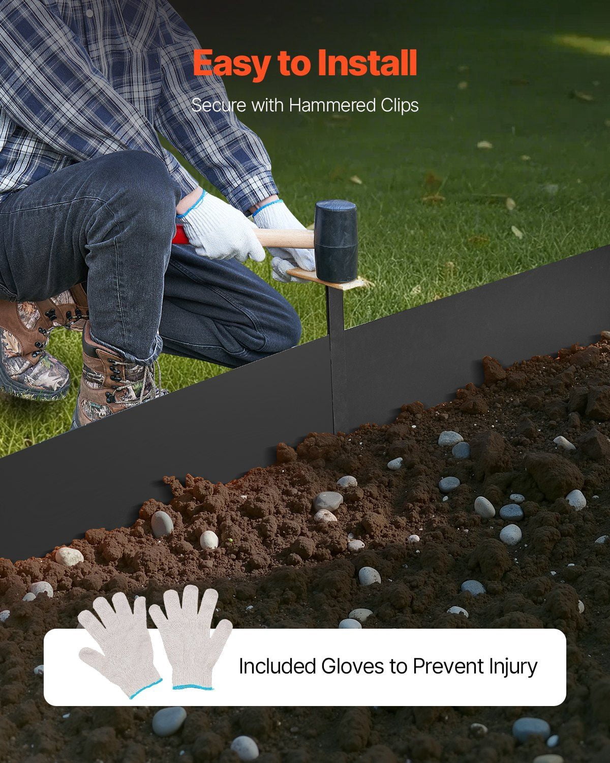 Steel Landscape Edging 4 Packs 40 x 12in Rust-Resistant Garden Edging Border