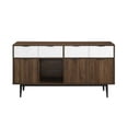 thumbnail image 3 of Manor Park Modern Two Toned 3 Door Sideboard, Faux White Marble/Dark Walnut, 3 of 8