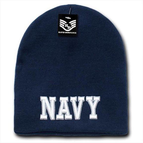 S90-NAV-TXT Classic Military Work Beanies, Navy Text