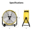 thumbnail image 7 of Industrial Drum Fan 30", High Velocity, 8520 CFM, 3-Speed, Heavy Duty Metal Fan for Commercial, Factory(Yellow+Black), 7 of 7