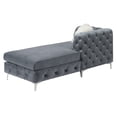 thumbnail image 2 of U-Shaped Sofa, U-Sectional Velvet Tufted Cushion Couch for Gorgeous Living Room, LAF & RAF Chaise Armless Loveseat, Modular Sectional Sofa with Velvet Fabric Modular, Grey, 2 of 7