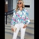 thumbnail image 4 of Blusas Bohemias con Cuello en V y Mangas Farol para Mujer 2025 Azul y Verde XXL, 4 of 10