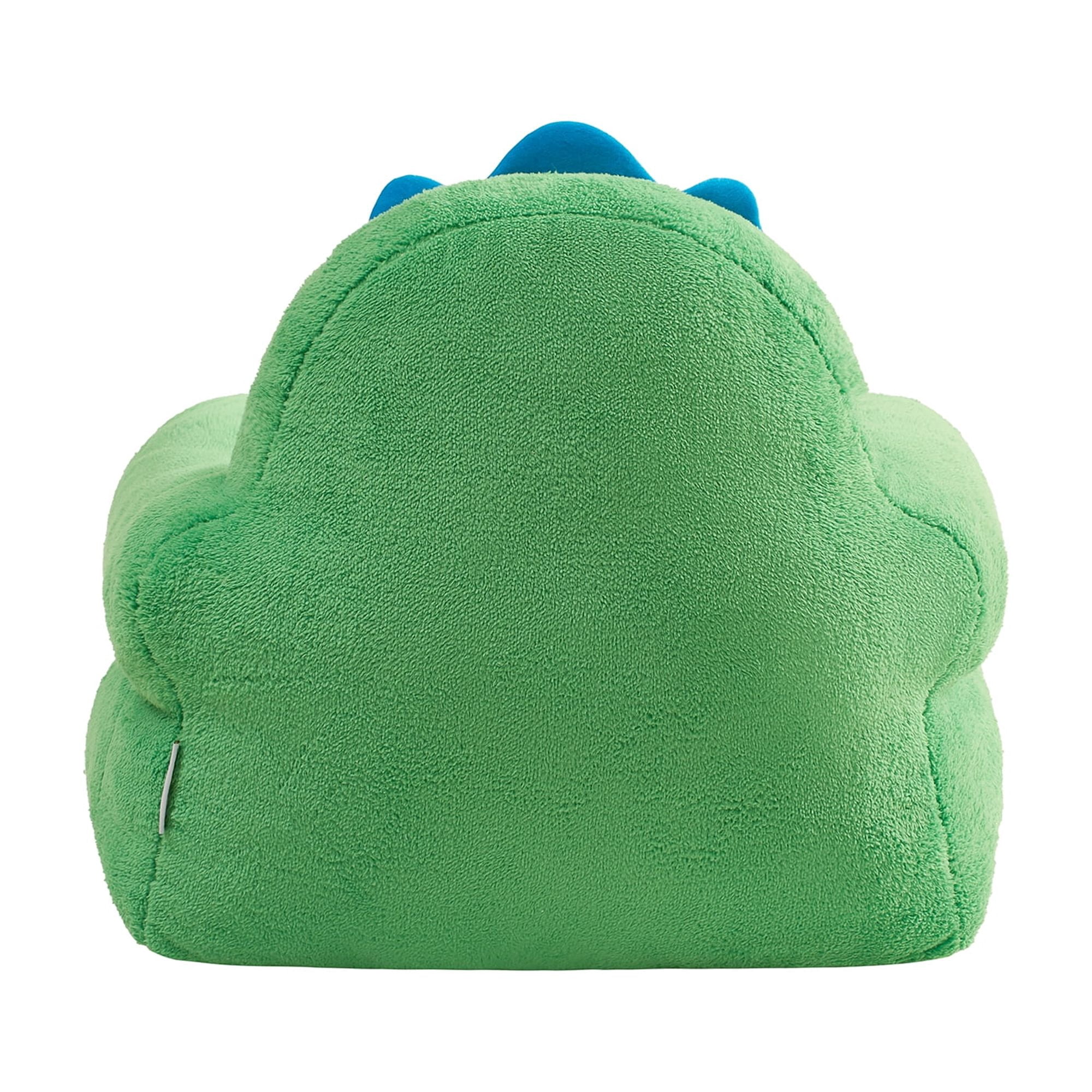 Lounge & Co Kids Dino Large Foam Filled Bean Bag Chair, Green Plush, 25" W x 20" D x 23" H