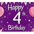 thumbnail image 4 of Purple Backdrop with Balloons Hearts Stars Happy 4th Birthday Banner Party Supplies Photography Props Birthday Decoration Photo Background Party Decor, 4 of 7