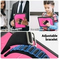 thumbnail image 5 of Case for iPad 10.2" 9th Gen 2021/8th Gen 2020/7th Gen 2017, Silicone PC Protective Cover with Pencil Holder Shoulder Strap & 360 Degree Rotating Hand Strap Kickstand 2 In 1 Case Cover, Rose, 5 of 11