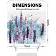 thumbnail image 2 of Floral Watercolor Lavender Cloth Shower Curtain, Plant Home Bathroom Bathtubs Decor Easy Care Waterproof Machine Washable Durable Polyester Fabric with 12 Hooks 72"x72", 2 of 6