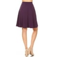 thumbnail image 4 of Women's High Waist Basic Stretchy Casual Solid A-Line Midi Skirts, 4 of 6