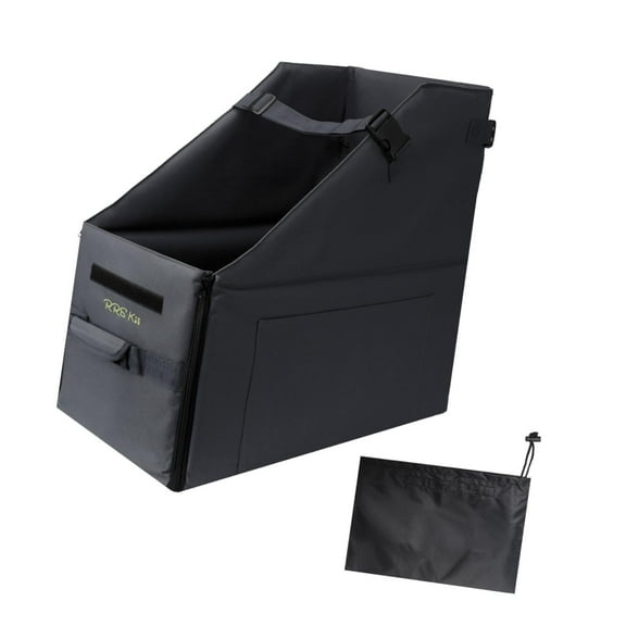 QccHieUs Foldable Bicycle Storage Box, Bike Organizer with Protective Zippered Travel Bag Black