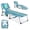 Blue Stripe, variant on Tanning Chair Folding Lounger, Beach Chair with Face & Arm Holes, Portable Sun Lounger, Adjustable Recliner for Outdoor Indoor Use, Arctic Blue
