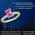 thumbnail image 2 of Gem Stone King 14K Two Tone Gold Pink Moissanite and Lab Grown Diamond Engagement Ring for Women | 2.47 Cttw | Octagon 8X6MM | Gemstone Birthstone | Size 8, 2 of 6