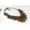 thumbnail image 2 of AeraVida Dramatic Evening Wear Brown Tones Tiger's Eye Stone Waterfall on Cotton Rope Toggle Clasp Bib-Style Necklace Jewelry Gifts for Women, 2 of 5