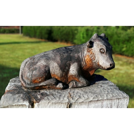 - Framed Art for Your Wall Wood Carving Sculpture Carving Craft Wood Art Cow 10x13 Frame
