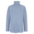 thumbnail image 6 of cfhntfmh Oversized Sweater for Women Turtleneck Long Sleeve Casual Knit Pullover Tops Fall Winter Outfits for Women（Sky Blue,Small), 6 of 6