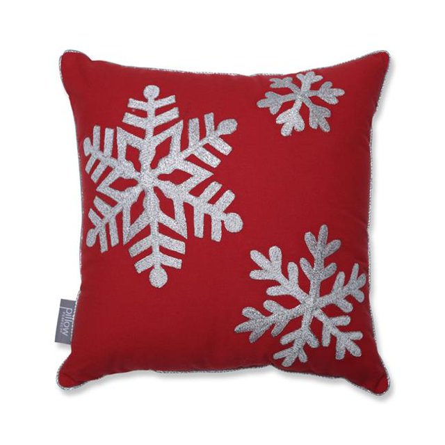 Pillow Perfect 624495 16 Po de Flocons de Neige Tombants Oreiller - Rouge