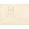 thumbnail image 2 of Cornelius Varley 14x11 Black Ornate Wood Framed Double Matted Museum Art Print Titled: Carnarvon Castle (1802), 2 of 5