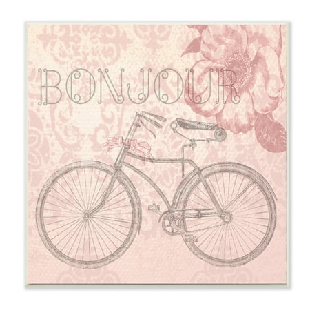 The Kids Room by Stupell Bonjour Vintage Bicycle Paris Wall Plaque Art