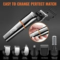 thumbnail image 5 of PRITECH Beard Trimmer for Men, 6 in 1 Hair Clippers Kit, Precision Cordless Grooming Set Waterproof IPX6 for Beard, Hair, Body, Nose, Ear, with Foil Razor (Silver), 5 of 8