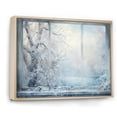 thumbnail image 3 of Designart "Winter River View from Window IV" Extra Large Landscapes Framed Wall Art - Traditional White Winter Landscape Entryway Framed Wall Art, 3 of 7