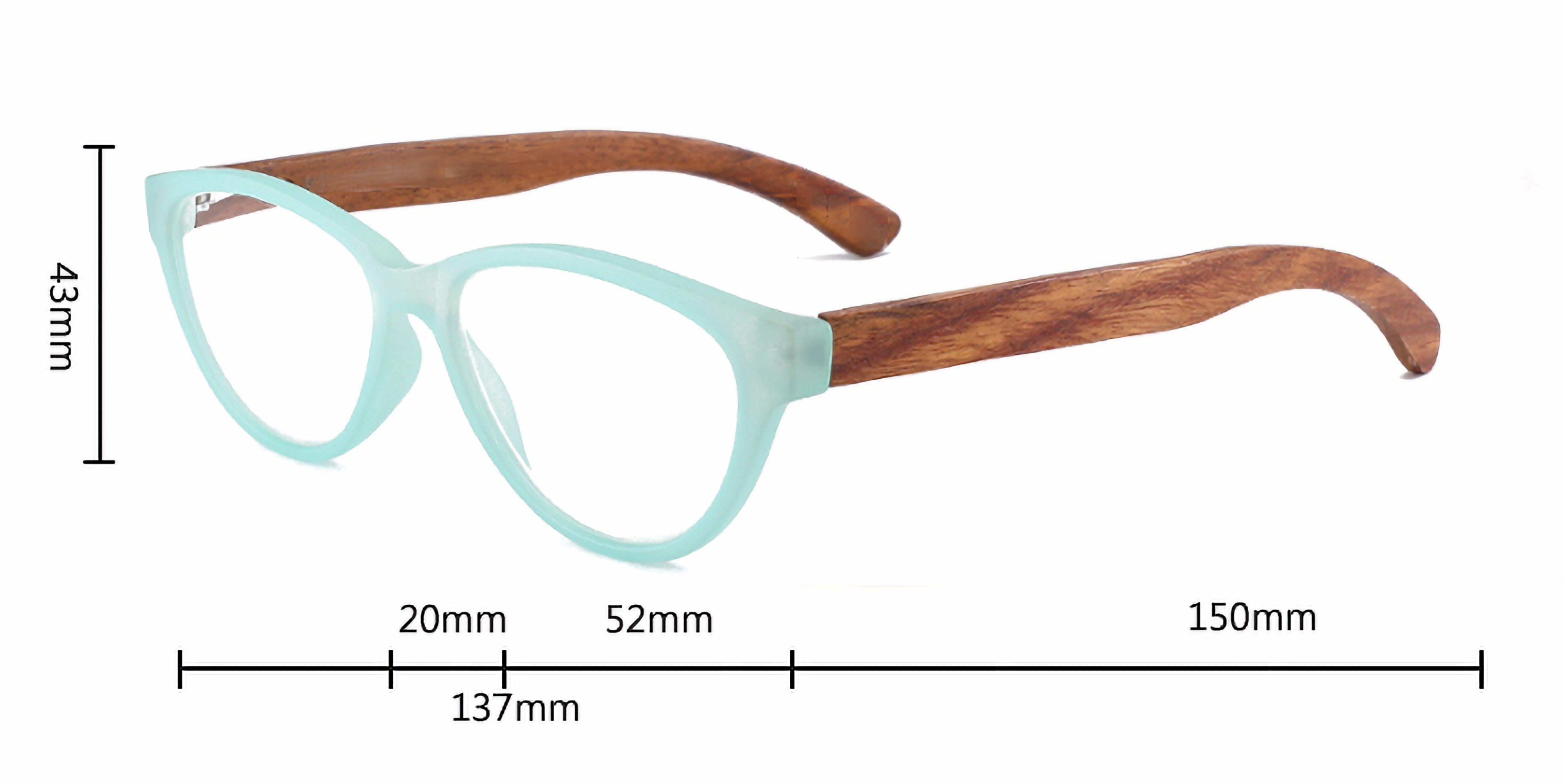 EYEGEMS Brand Blue Light Blocking Computer +2.50  Reading Glasses Eco Friendly Sustainable Walnut Wood Honey Tortoise 3461