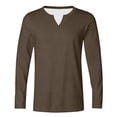 thumbnail image 3 of OGLCCG Men's and Big Men's Long Sleeve Shirts Casual V-Neck Athletic T Shirts Solid Color Basic Stretch Tee Shirts M-5XL, 3 of 5
