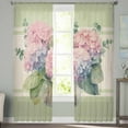 thumbnail image 2 of Vintage Botanical Sheer Curtains 72 Inches Long 2 Panels Set, Window Sheer Curtains for Living Room/Bedroom, Spring Floral Teal Pink Watercolor Light Filtering Rod Pocket Curtain 52'' x 72'' x 2, 2 of 7