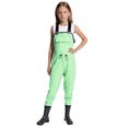 thumbnail image 3 of DGMIOCS Kids Waterproof Waders Adjustable Strap Bibs with Front Pocket & Drawstring Light Green 7.5-8years, 3 of 9