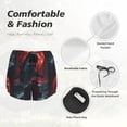 thumbnail image 4 of Bixox Women's Red Moon Shark Sailboat pattern 2 in 1 Running Shorts - Lightweight Athletic Workout Gym Yoga Shorts Liner with Pockets - Medium, 4 of 5