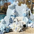 thumbnail image 5 of Dusty Blue Balloons Arch Kit, 134 Pcs Muted Light Baby Slate Blue and White Balloon Garland mit 18 Inch Pale Clear Balloon *5, Long Balloon as Bow Decor, 5 of 7