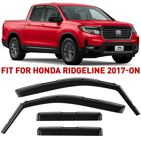 Voron Glass in-Channel Extra Durable Rain Guards for Honda Ridgeline 2017-2024  Window Deflectors  Vent Window Visors  4 Pieces - 200545
