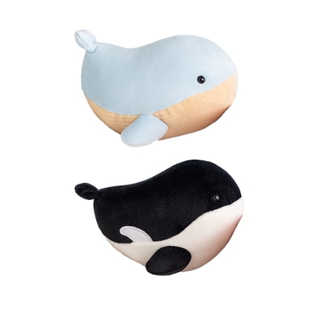 2PCS Whale Stuffed Animal - 6.7 Inches Whale Plush Plush Toy Whale Stuffed Animal Gifts，Blue&Black