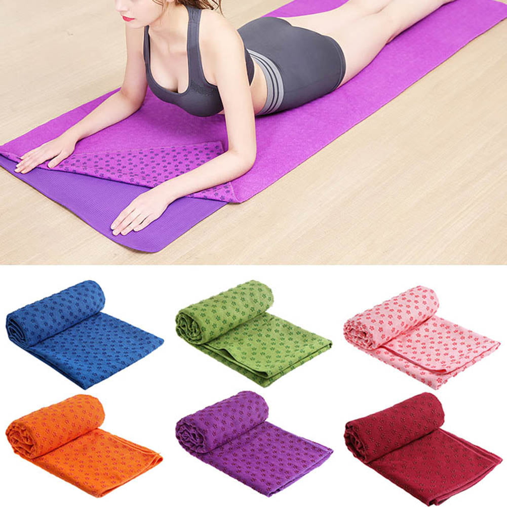 Pilates Yoga Mat Towel Fitness Sport Workout Non-Slip Absorption Sweat Blankets 