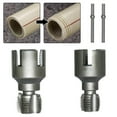 thumbnail image 3 of 4 in 1 Water Pipe Wrench, 3/4" Internal & External Pipe Threading Tool, Drill-Driven PVC Threader for Plumbing Repair Includes Tape & Gloves, 3 of 12