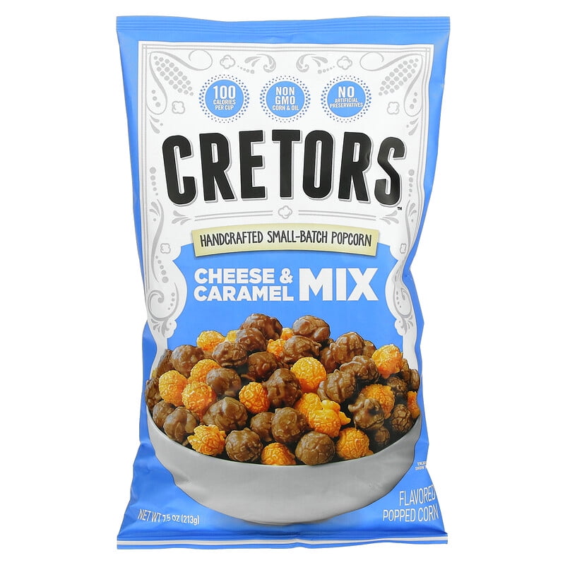 G.H. Cretors, Handcrafted Small-Batch Popcorn, Cheese & Caramel Mix, 7.5 oz Pack of 2