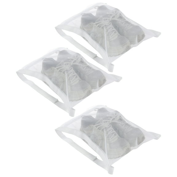 3Pcs Sneaker Laundry Bags for Dryer Washing Machine Breathable Shoes Washing Mesh Bags Reusable Sneaker Washing Net Bags With Zipper and Strap for Most Types of Shoes