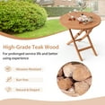 thumbnail image 3 of Gymax 31.5-inch Round Outdoor Folding Table Patio Solid Indonesia Teak Dining Table, 3 of 7